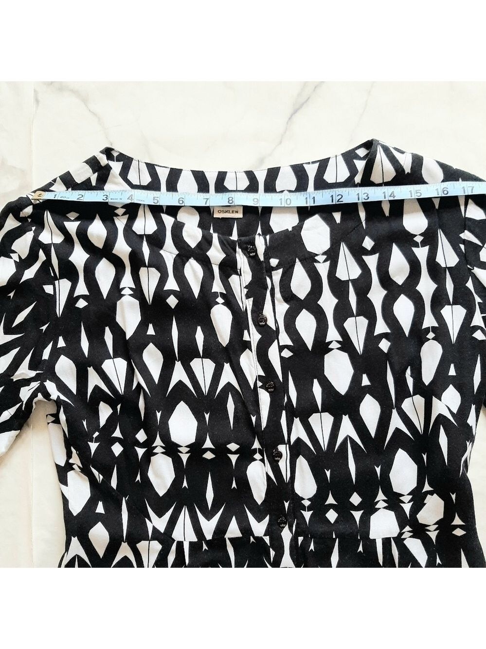 Osklen Designer Mod Geo Print Button Front Dress - Picture 9 of 15